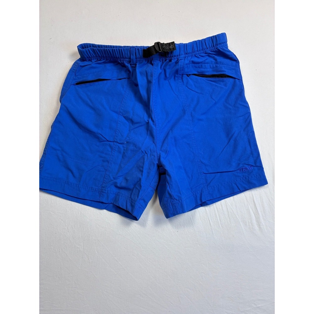 Teva Men's Blue Nylon Trail Cargo Shorts Elastic Waist Belted Size M